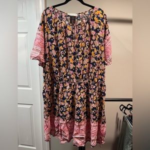 Shein Pink/Blue Floral Summer Dress